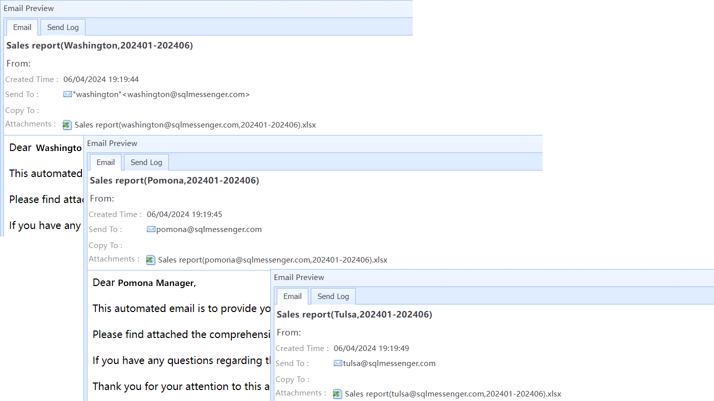 Send personalized reports to each recipient individually