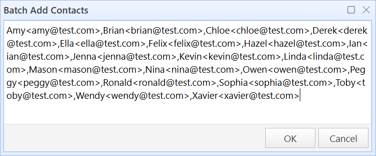 Paste email addresses to be added into the text box